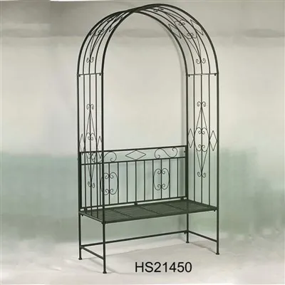 Arco de jardim de metal com 2 assentos